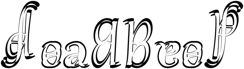Ambigram for deadbeef in Gabriola